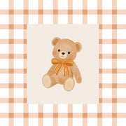 Little Teddy Bear in Orange – Nursery & Kids Wall Art