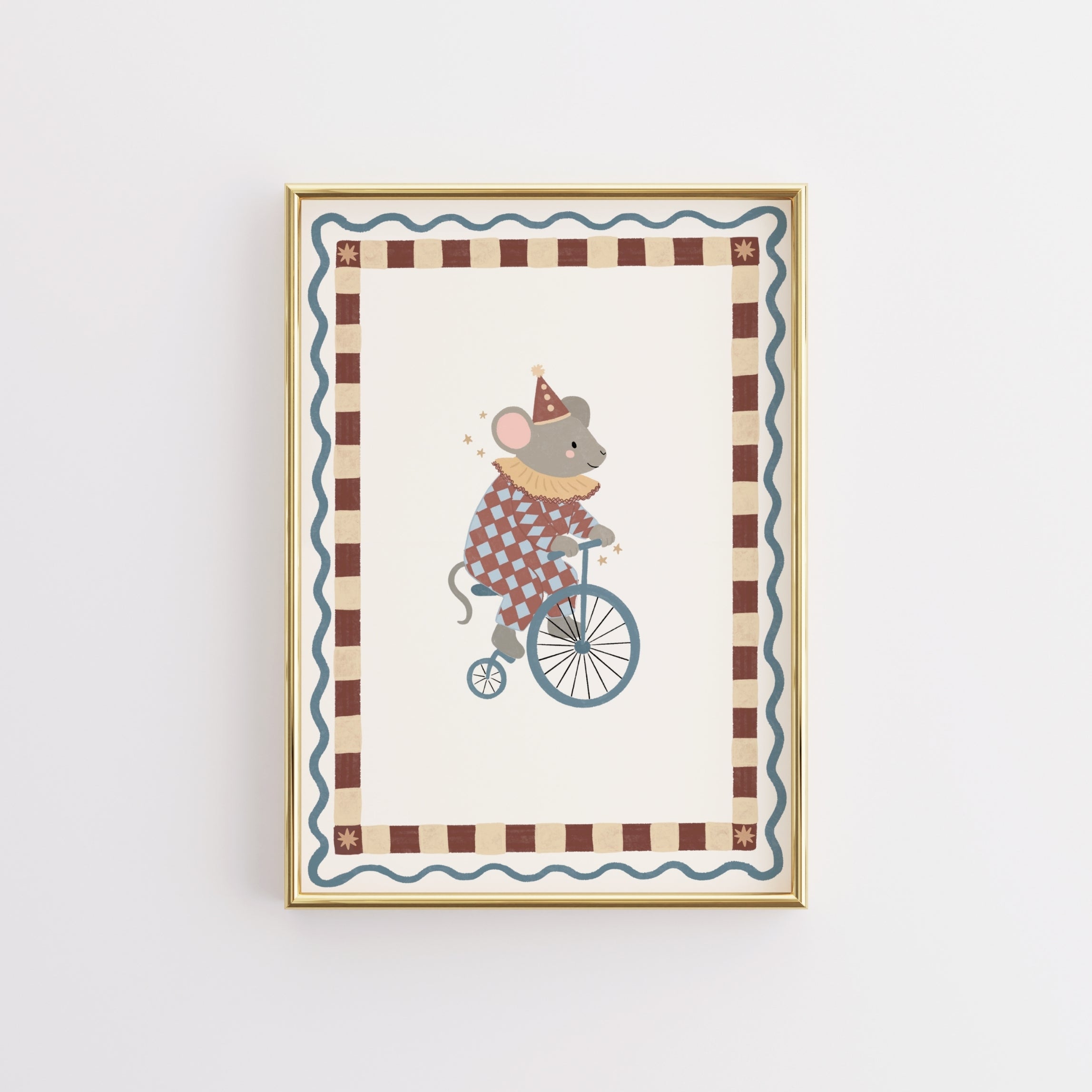 Stampa con animali del circo in stile vintage