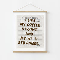 Funny Coffee Quote Wall Art –  Coffee WiFi Print, Kitchen Wall Decor