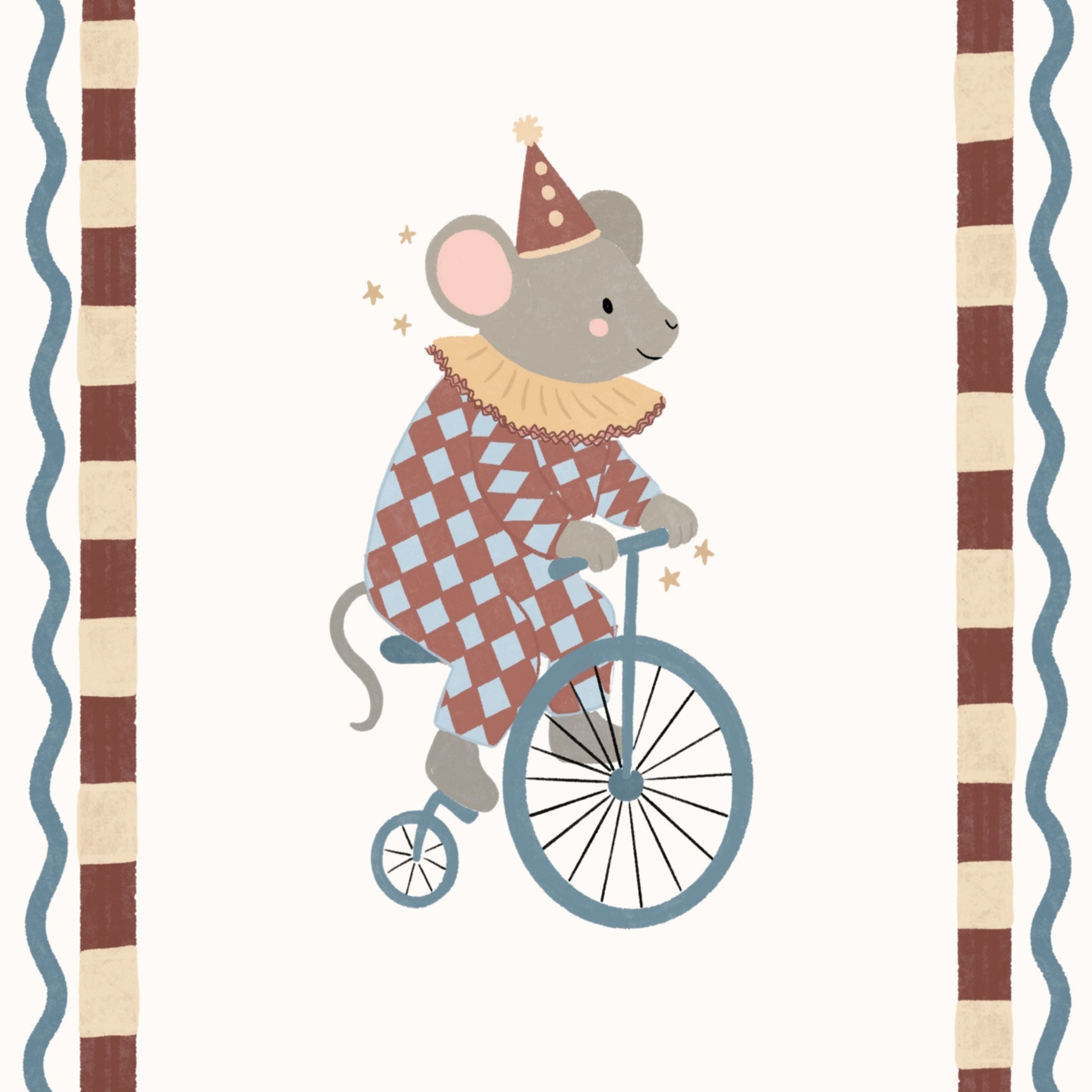 Stampa con animali del circo in stile vintage