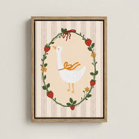 Goose and Strawberry Canvas Wall Art