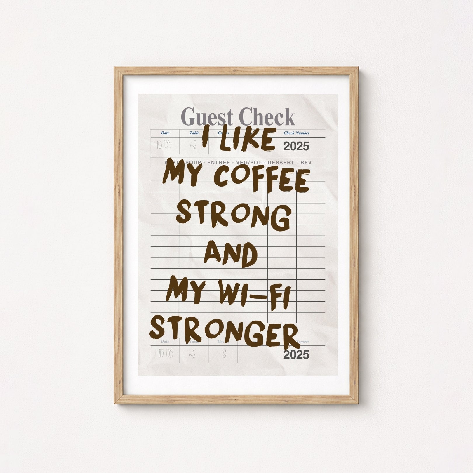 Funny Coffee Quote Wall Art –  Coffee WiFi Print, Kitchen Wall Decor