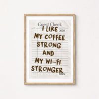 Funny Coffee Quote Wall Art –  Coffee WiFi Print, Kitchen Wall Decor