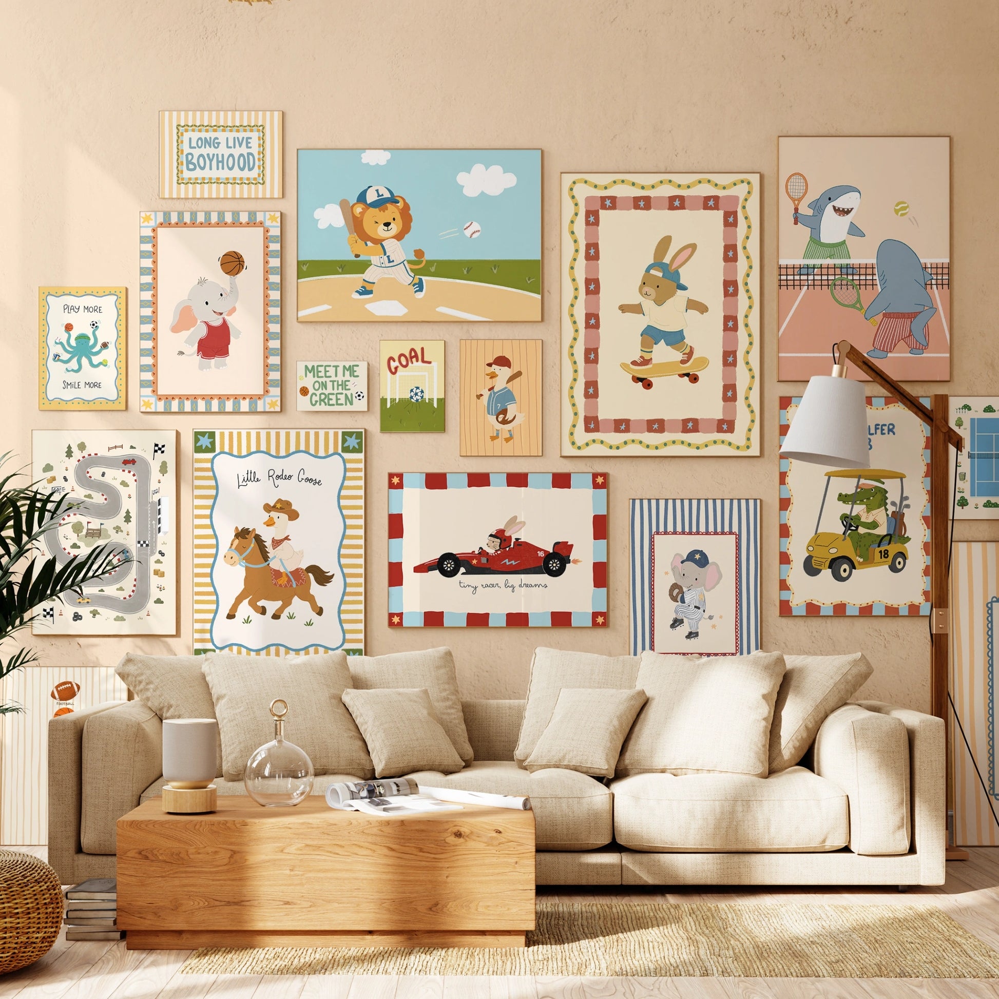 Handmade Sports Nursery Decor, 50 prints (Instant Download)
