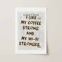 Funny Coffee Quote Wall Art –  Coffee WiFi Print, Kitchen Wall Decor