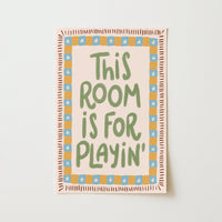 This Room Is For Playin Nursery Wall Art, Colorful Kids Decor