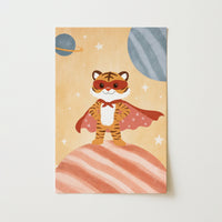 Superhero Tiger Space Nursery Wall Art