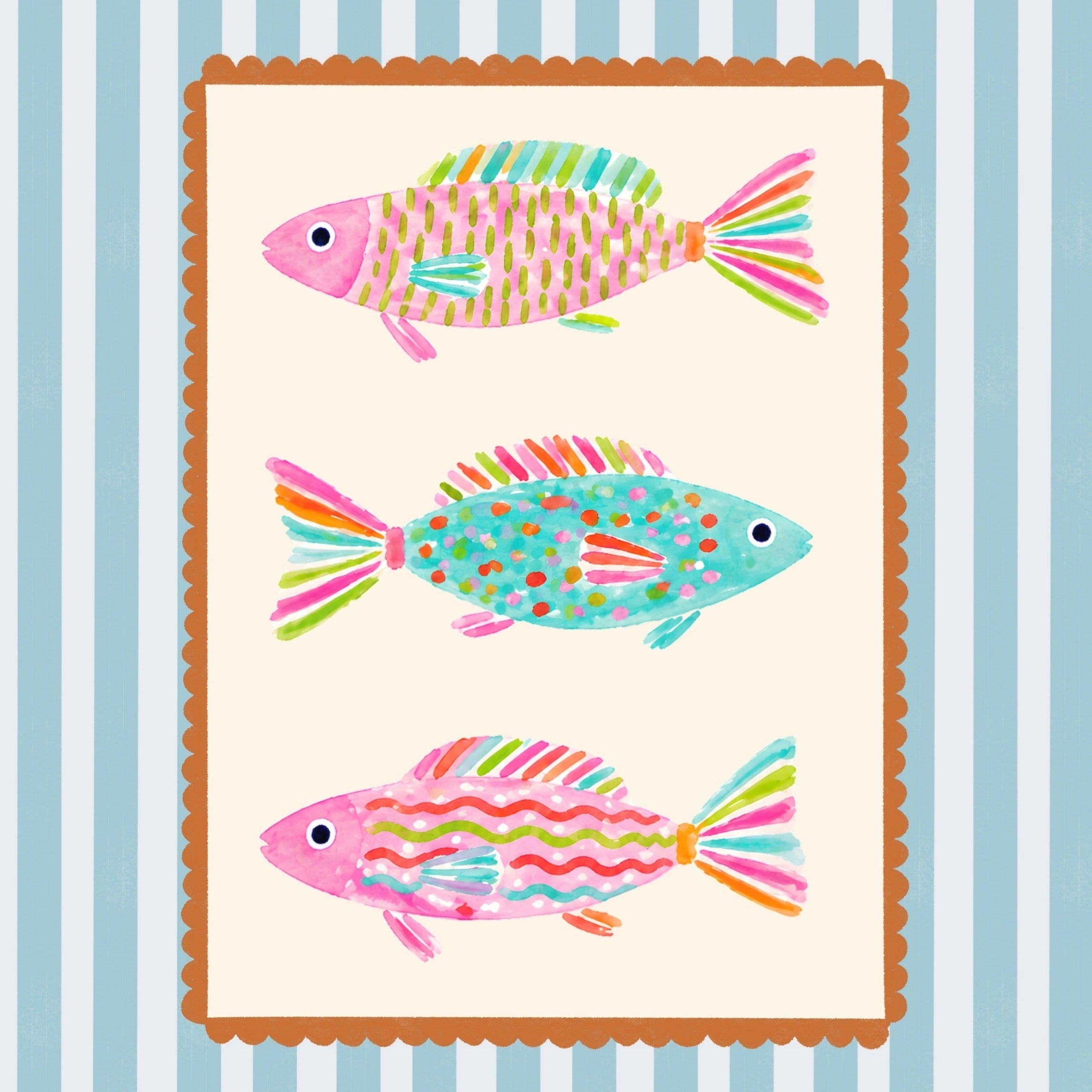 Art Mural De Poisson Coloré