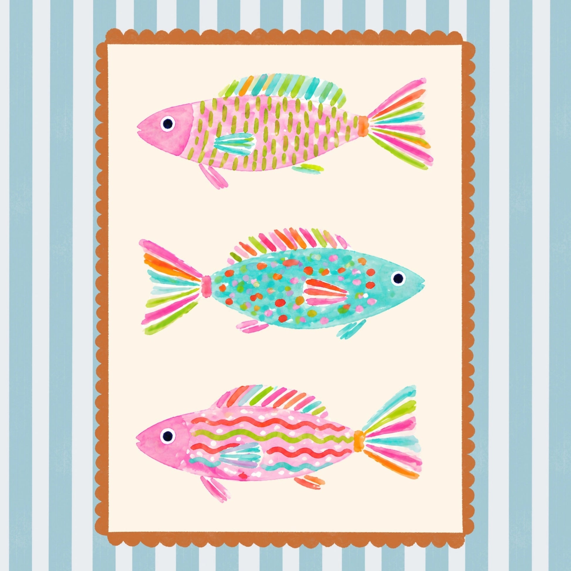 Colorful Fish Wall Art, Coastal Wall Decor