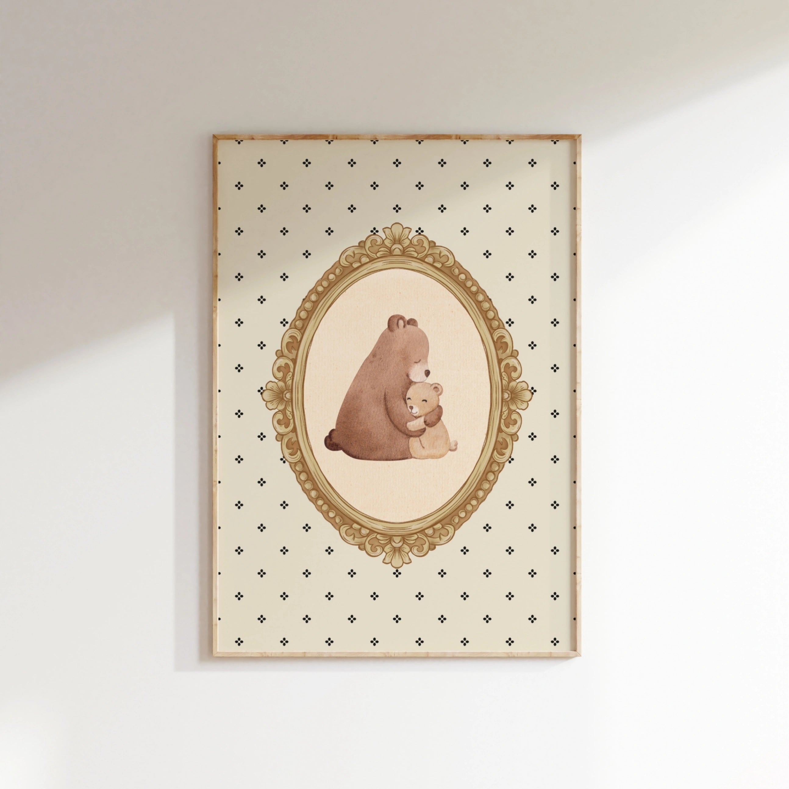 Bear Family Nursery Print, Vintage Nursery Decor