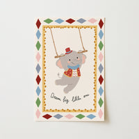 Lámina nursery con elefante de circo