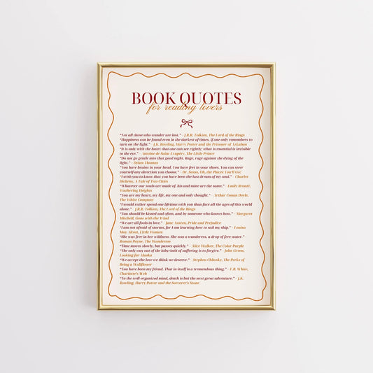 Quotes & Books Print – Literary Wall Art for Readers