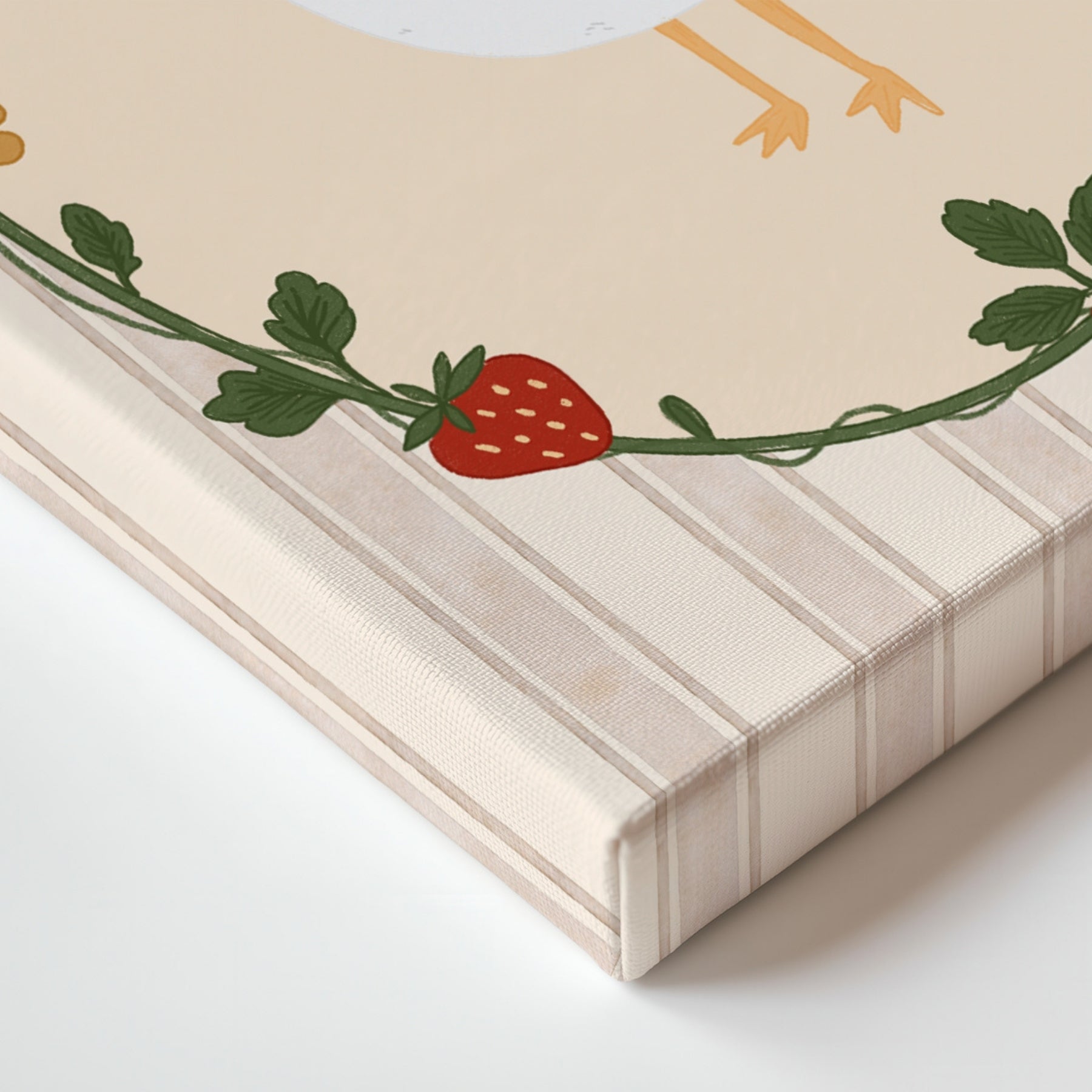 Goose and Strawberry Canvas Wall Art