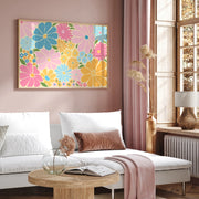 Retro Flower Power – Arte de pared costero