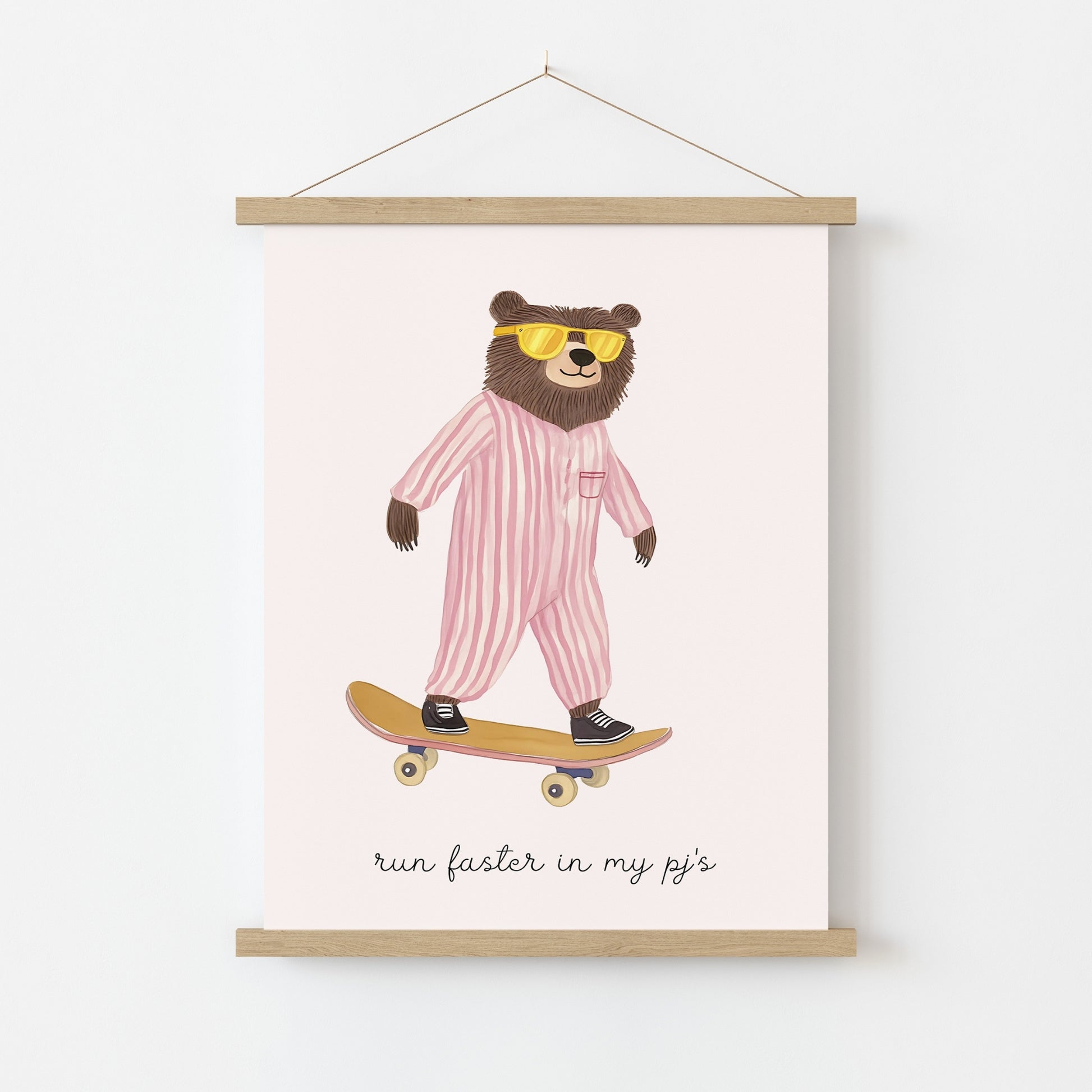 Skater Bear Wall Art – Funny Animal Poster