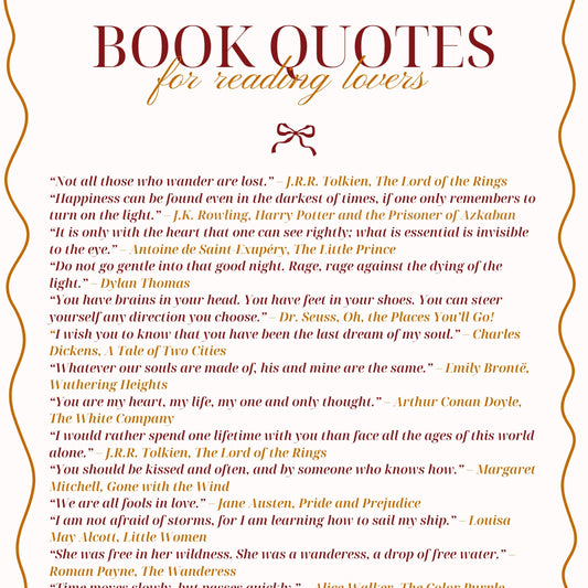 Quotes & Books Print – Literary Wall Art for Readers