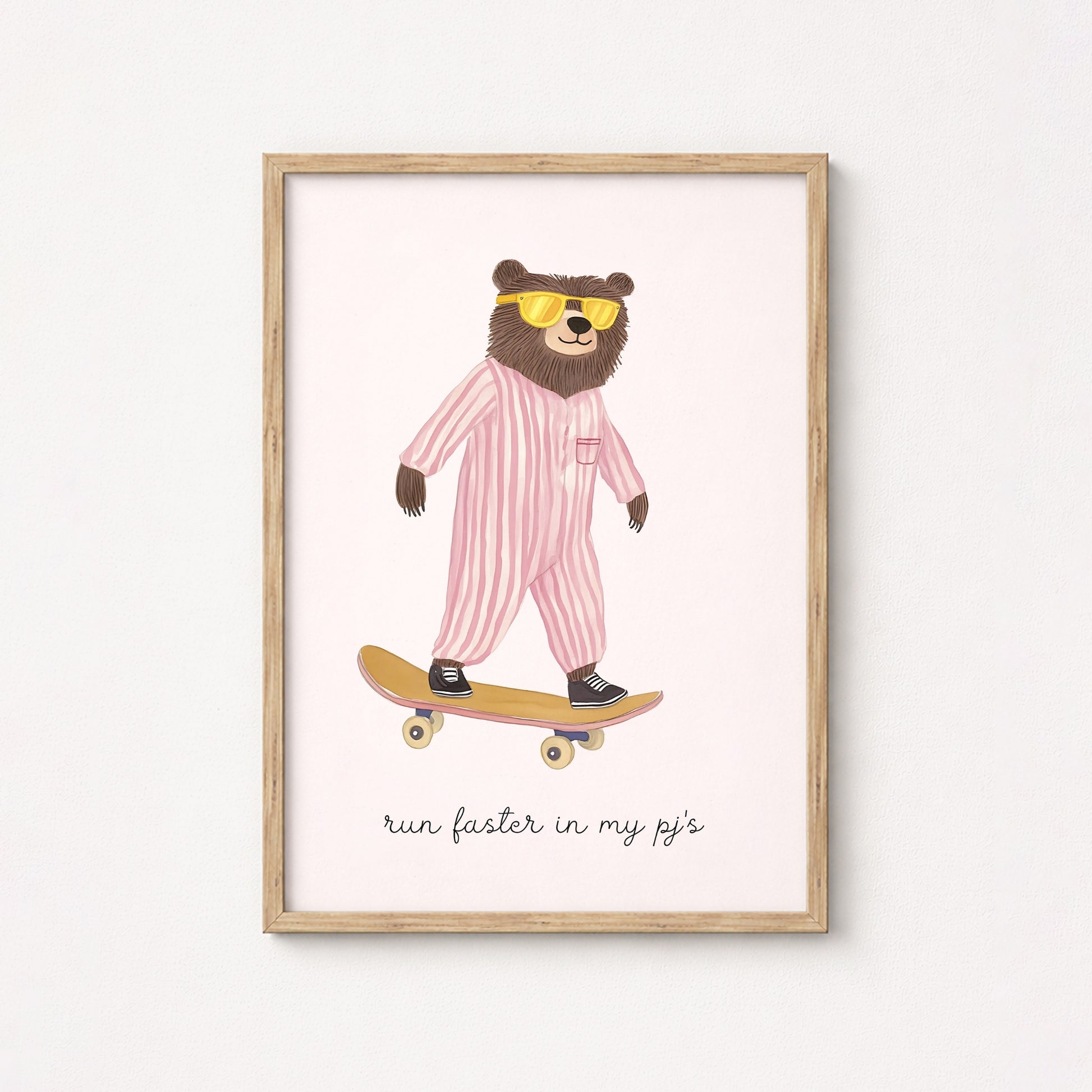 Skater Bear Wall Art – Funny Animal Poster