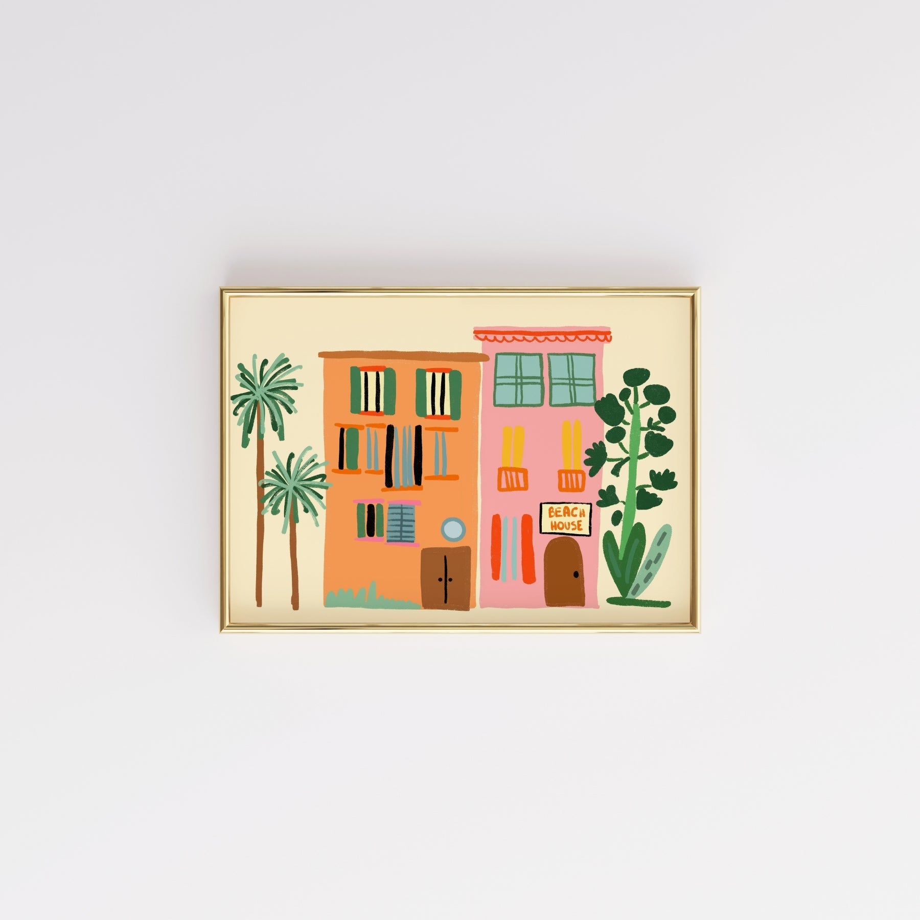 Beach House Print – Colorful Coastal Wall Art
