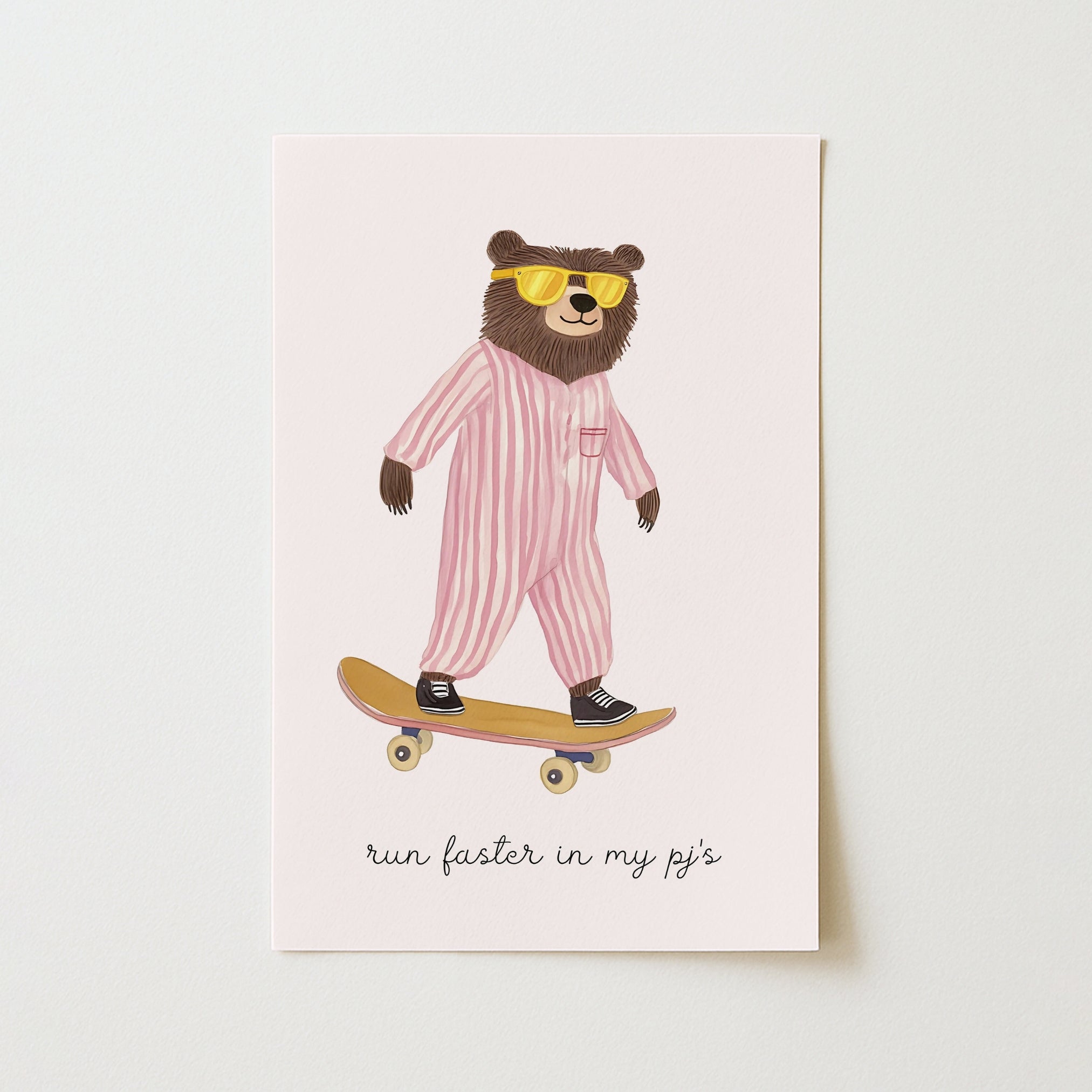 Skater Bear Wall Art – Funny Animal Poster