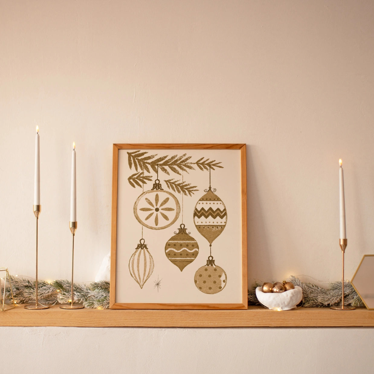 Golden Ornaments Wall Art
