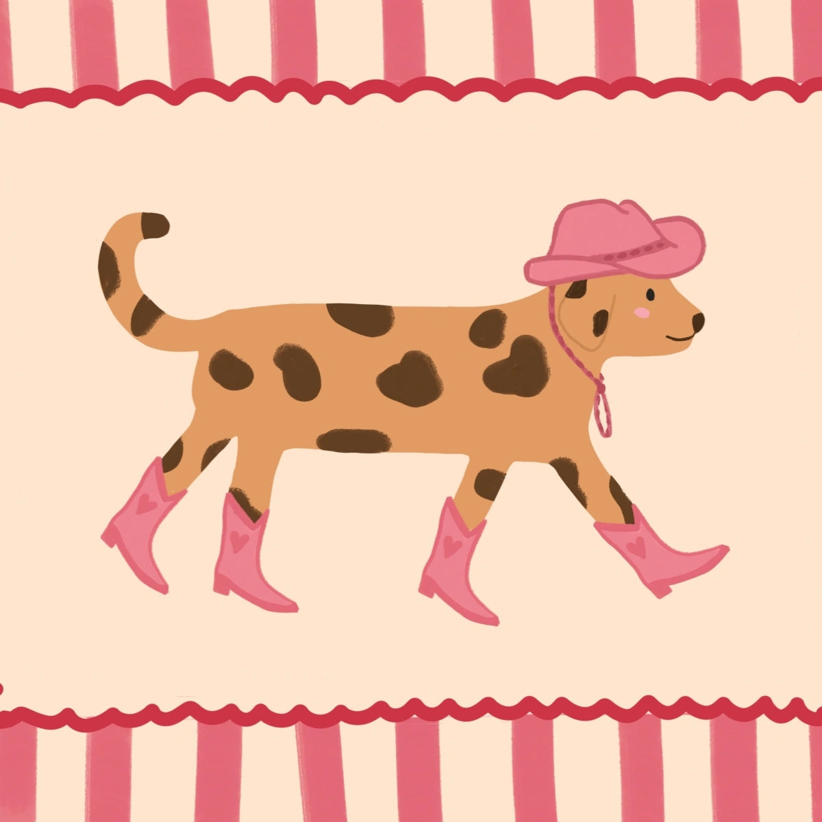 Cowgirl Dog Nursery Print