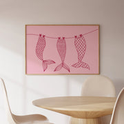 Pink Mermaid Tails – Coastal Wall Art