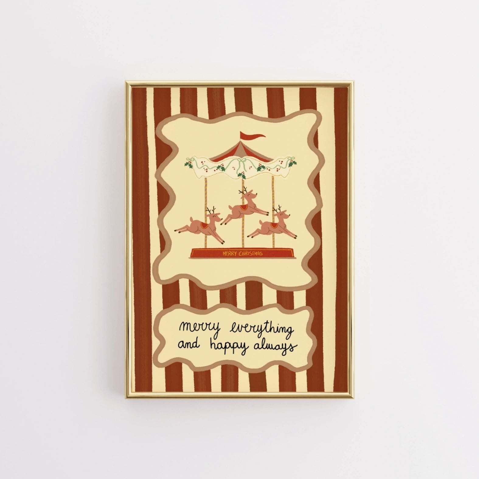 Christmas Carousel Nursery Print