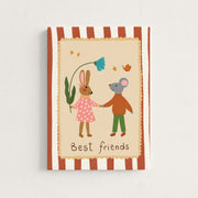 Best Friends Bunny and Mouse – Nursery & Kids Canvas Wall Art