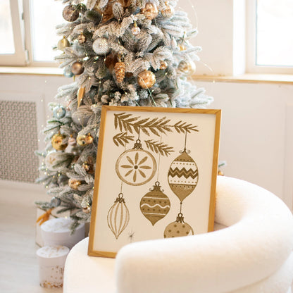 Golden Ornaments Wall Art