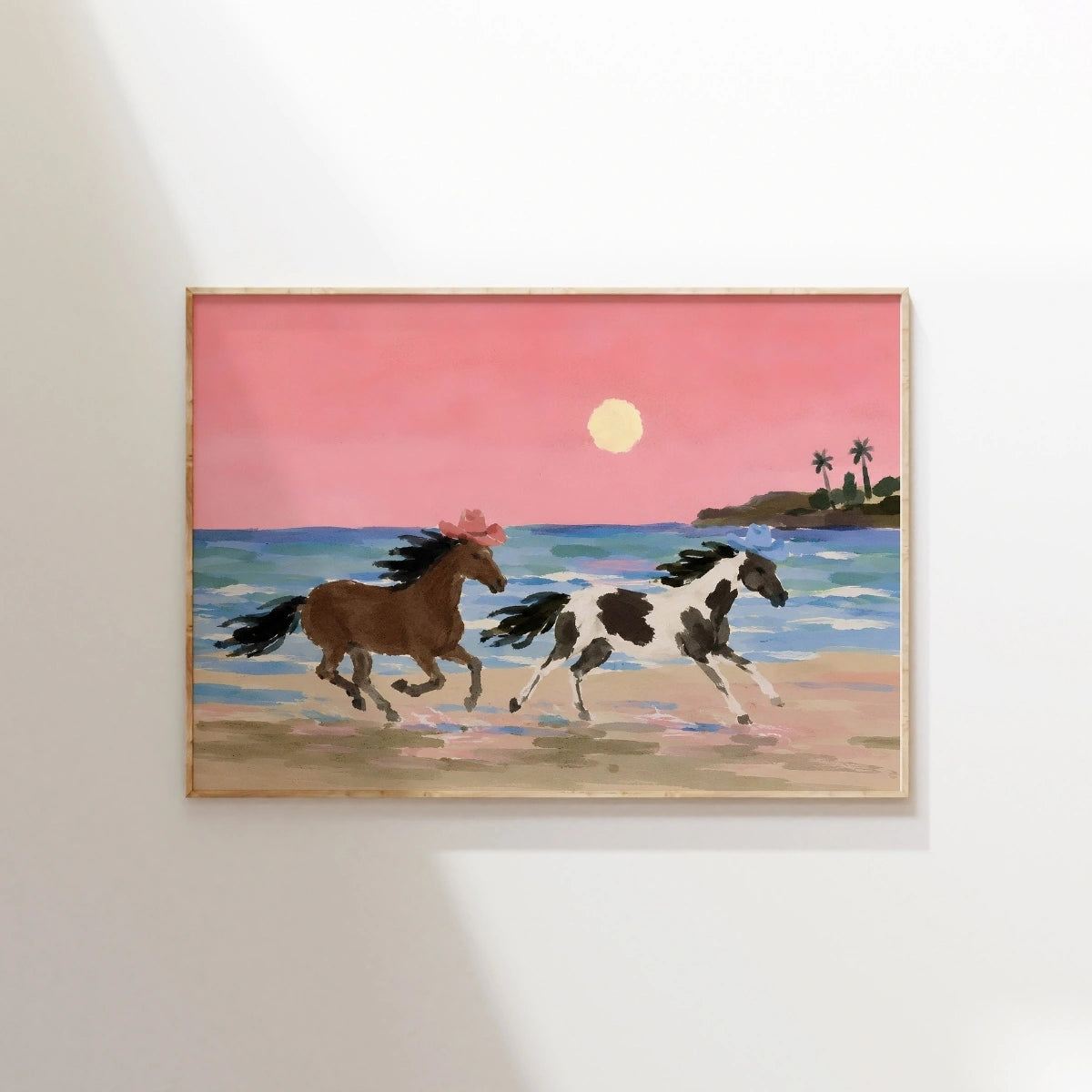 Arte mural de caballo cowgirl costera