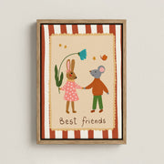 Best Friends Bunny and Mouse – Nursery & Kids Canvas Wall Art