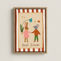Best Friends Bunny and Mouse Nursery Canvas Print