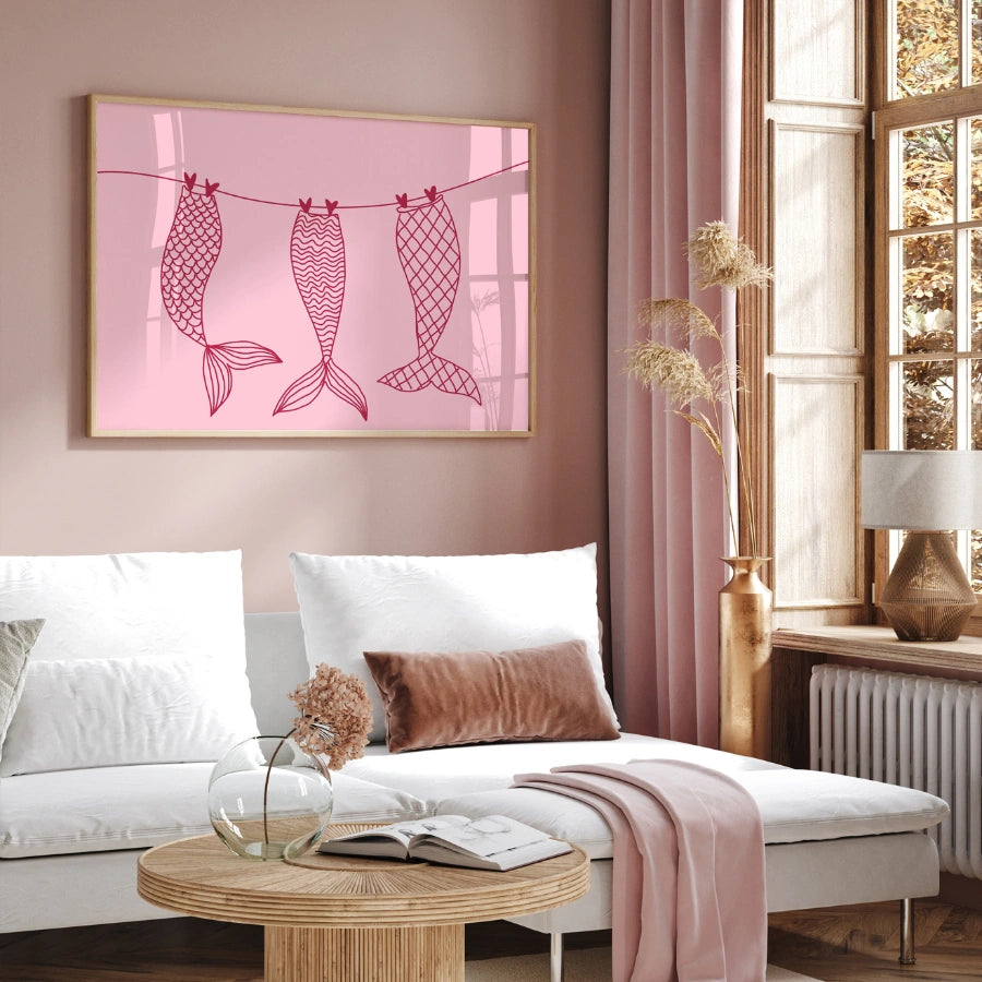 Mermaid Tails Wall Art – Funny Ocean Decor