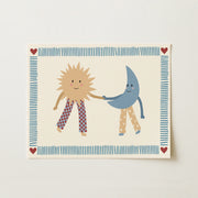Sun and Moon Holding Hands – Nursery & Kids Wall Art