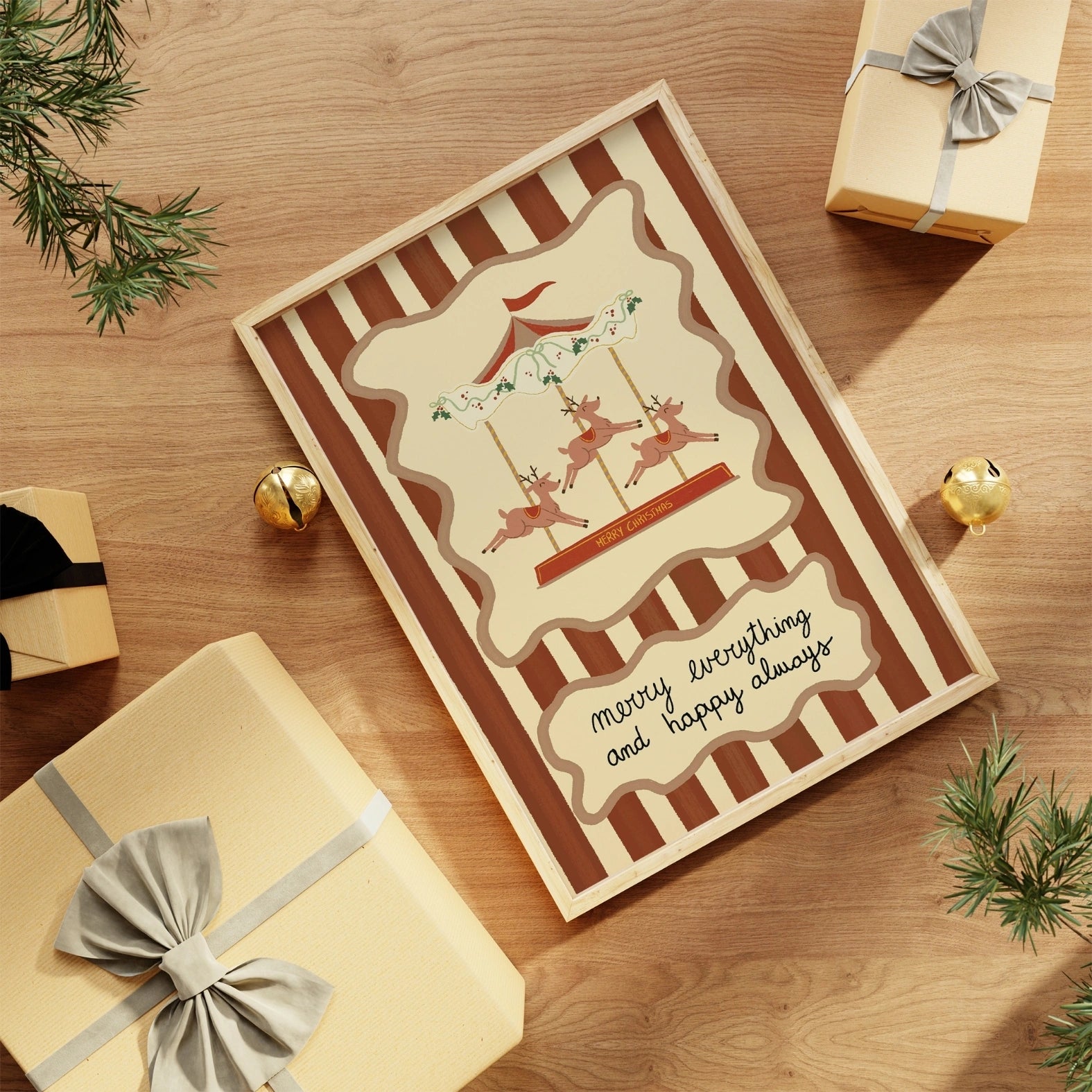 Christmas Carousel Nursery Print