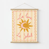 La Lune La Soleil Wall Art – French Sun and Moon Poster