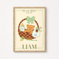Personalized Baby Birth Stats Nursery Wall Art