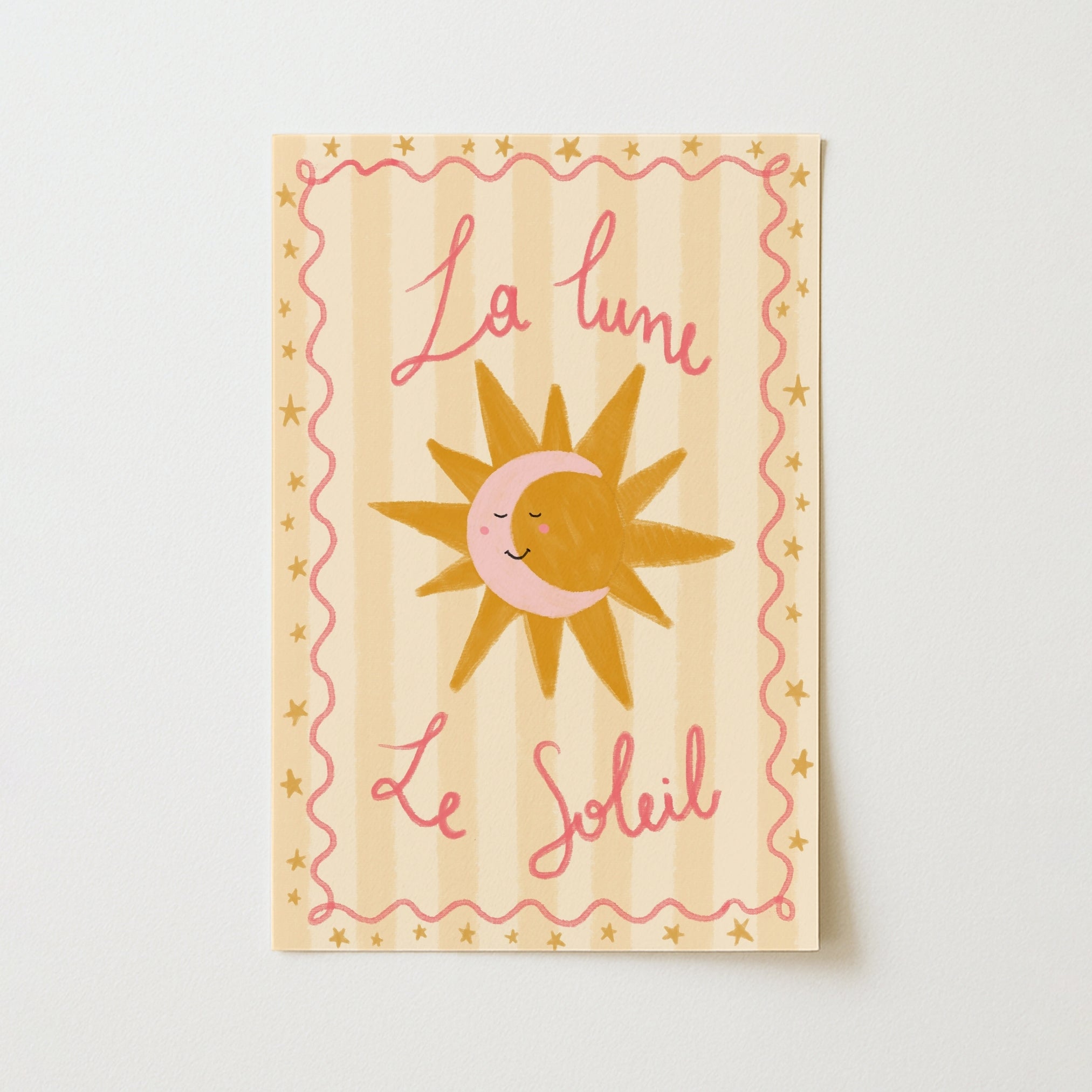 La Lune La Soleil Wall Art – French Sun and Moon Poster