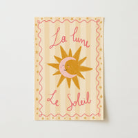La Lune La Soleil Wall Art – French Sun and Moon Poster