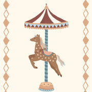 Vintage Carousel Bear – Nursery & Kids Wall Art