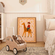 Cowboy Riding a Giraffe – Nursery & Kids Wall Art