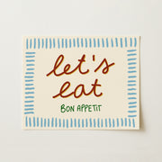 Let’s Eat Blue Border – Kitchen Wall Art