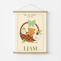 Personalized Baby Birth Stats Nursery Wall Art