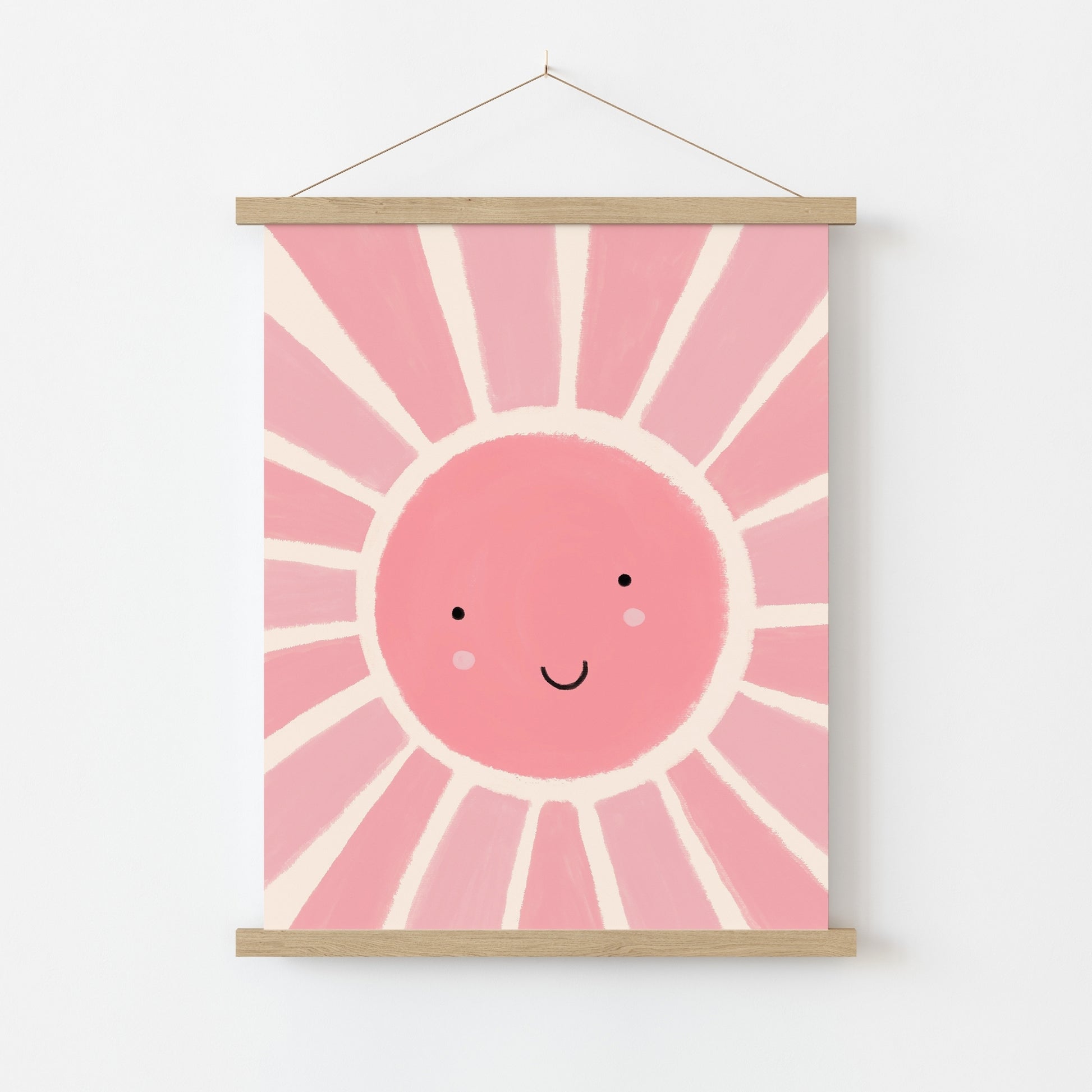 Pink Sunshine Wall Art – Happy Sun Poster