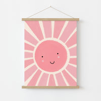 Pink Sunshine Wall Art – Happy Sun Poster