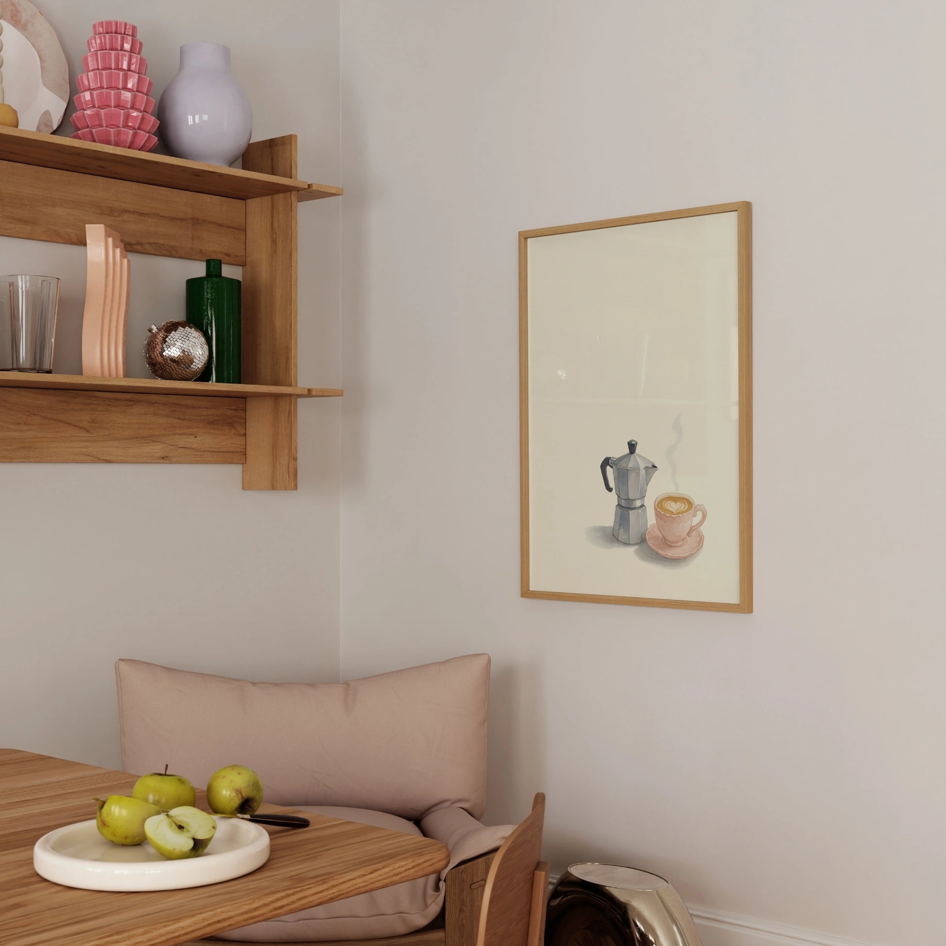 Decorazione murale per la tavola da pranzo italiana – Stampa di pasta, vino e cucina