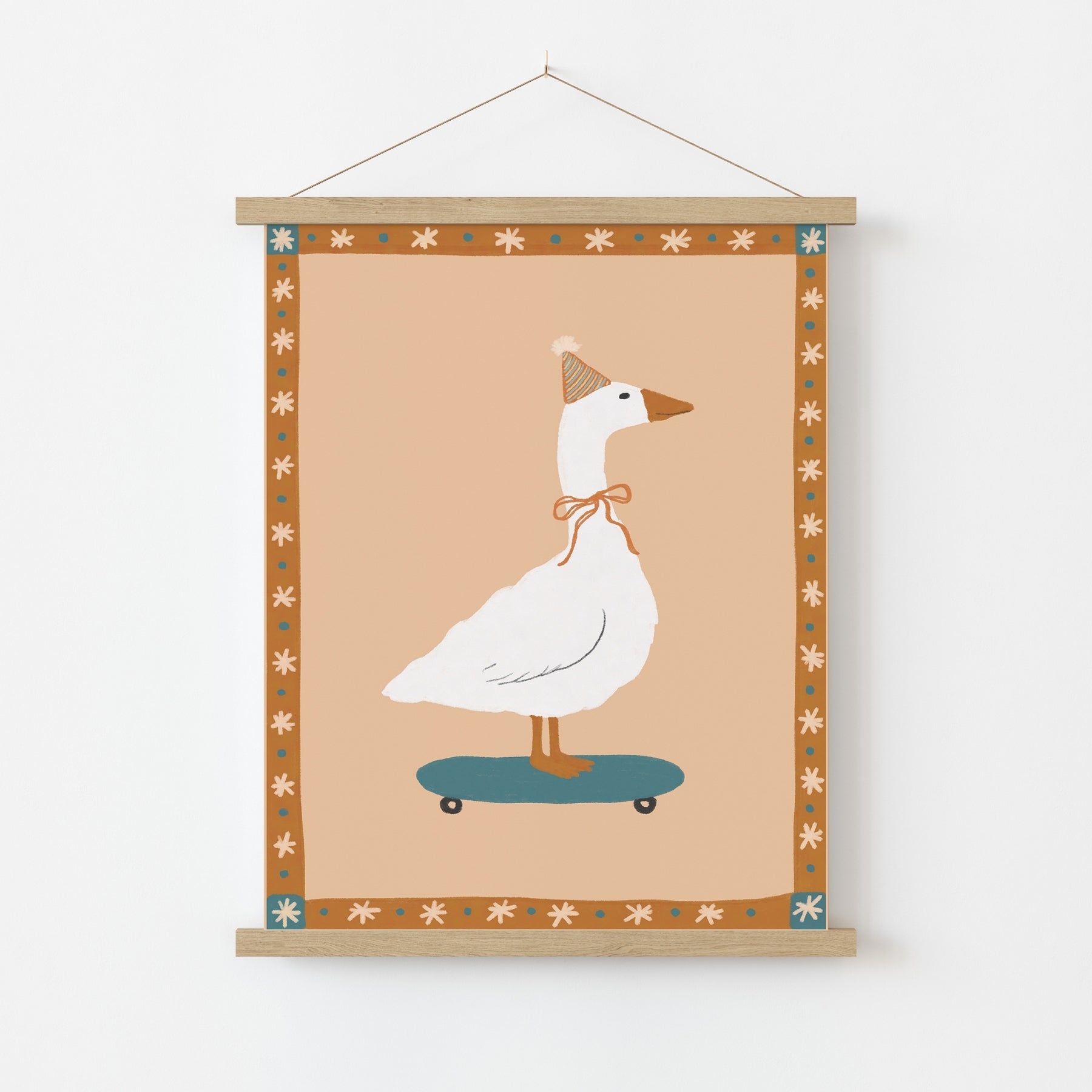 Poster con illustrazione di un'oca stravagante