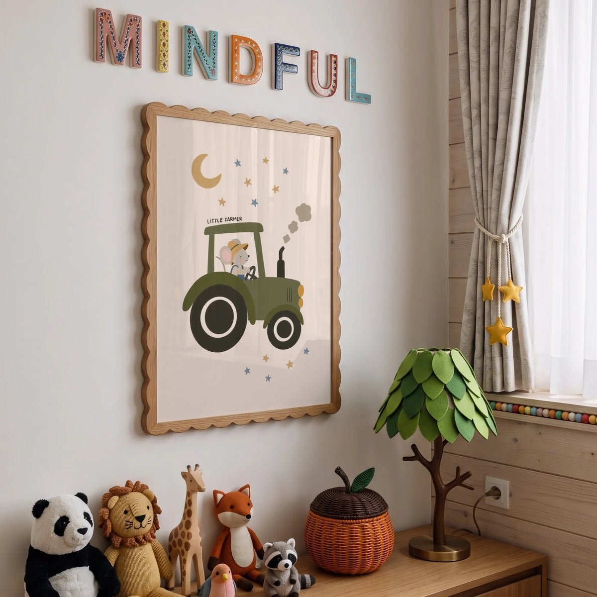 Little Farmer Mouse on Tractor – Nursery & Kids Wall Art