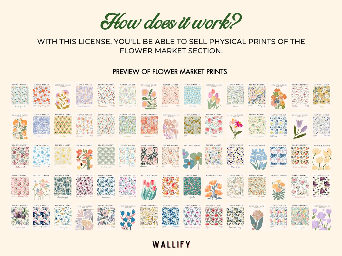 Flower Market Commercial License, over 200 prints