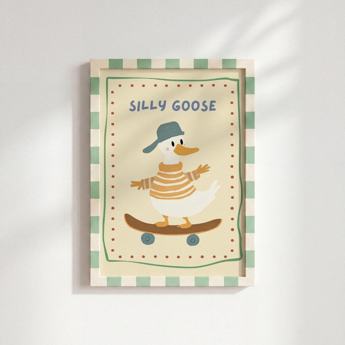 Silly Goose Nursery Wall Art - Funny Duck Print for Kids Room, Boys Room Decor